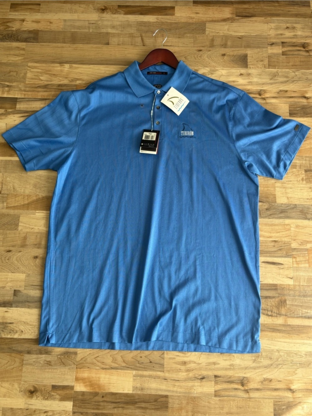 Nike Tiger Woods Collection Golf Polo XXL Tiburon Naples Blue Country Club Tags